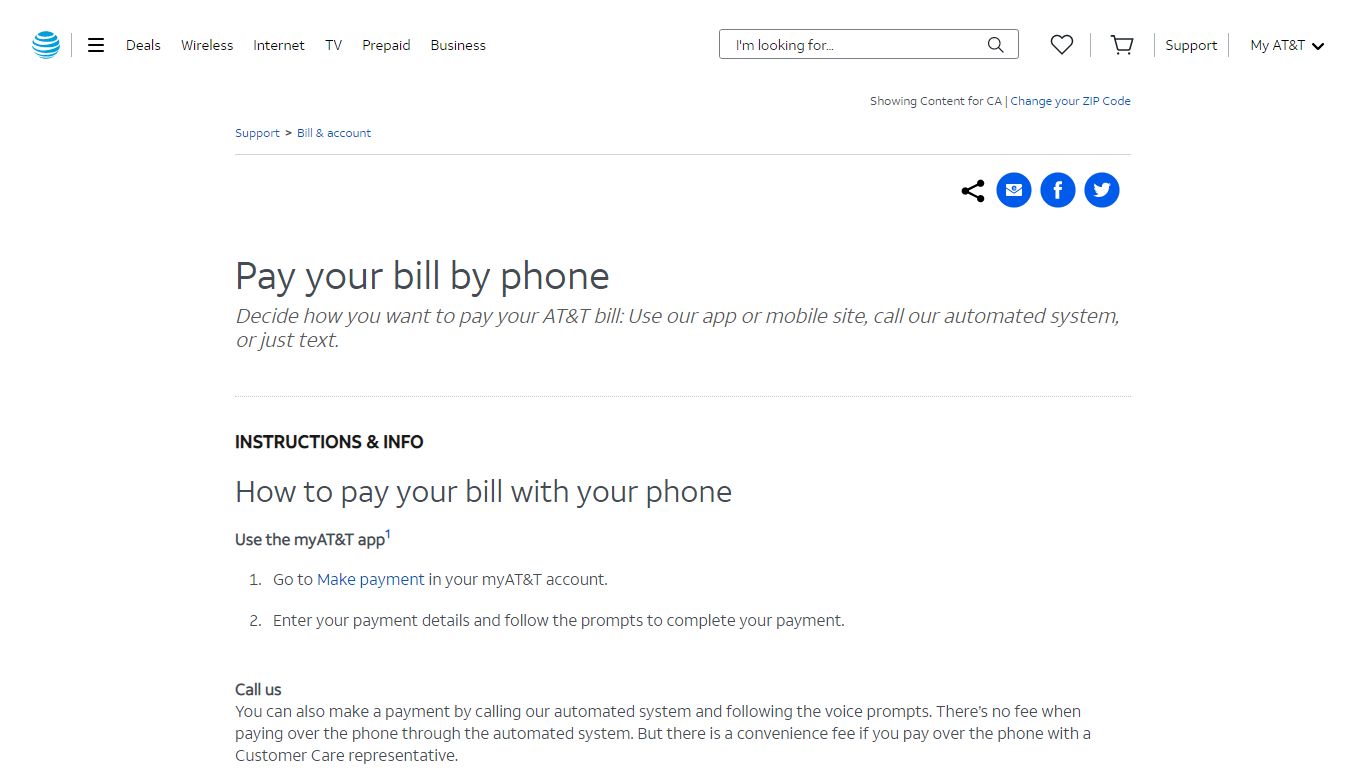 Pay Your Bill by Phone - AT&T Bill & account Customer Support